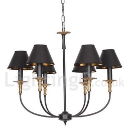 6-lichts rustieke retro eigentijdse kaars-stijl kroonluchter