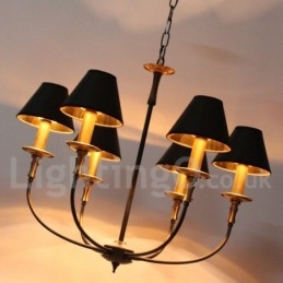 6-lichts rustieke retro eigentijdse kaars-stijl kroonluchter