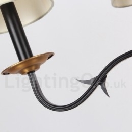 6-lichts rustieke retro zwarte kaars-stijl kroonluchter