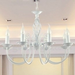 8-lichts moderne retro witte kaars-stijl kroonluchter