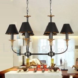 6-lichts retro eigentijdse kaars-stijl kroonluchter