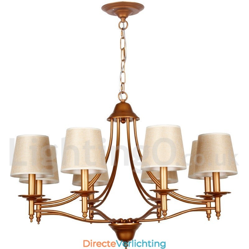 8-lichts rustieke retro mediterrane stijl kaars-stijl kroonluchter