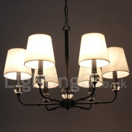6-lichts rustieke retro eigentijdse kaars-stijl kroonluchter