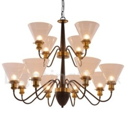 12 Licht Rustieke Retro Zwarte 2-laags Grote Kroonluchter Kaars Stijl Kroonluchter