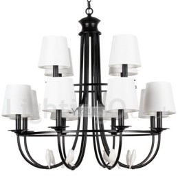 12 Licht Retro Zwarte Mediterrane Stijl Rustieke Hedendaagse Kaars Stijl Kroonluchter