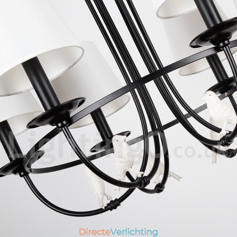 12 Licht Retro Zwarte Mediterrane Stijl Rustieke Hedendaagse Kaars Stijl Kroonluchter