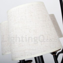6-lichts rustieke retro zwarte eigentijdse kaars-stijl kroonluchter