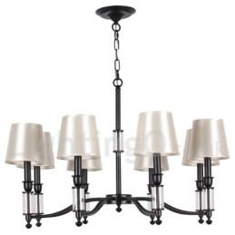 8-lichts zwarte retro eigentijdse kaars-stijl kroonluchter