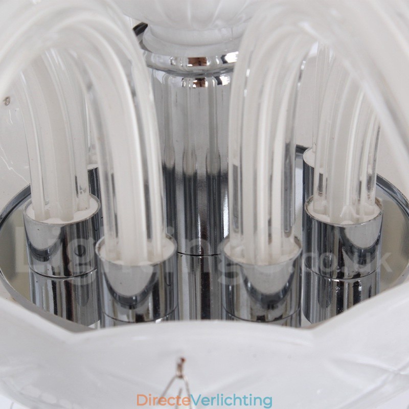 6-lichts witte K9-kristallen kaars-stijl kroonluchter