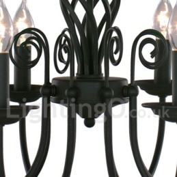 3-lichts moderne retro zwarte kaars-stijl kroonluchter