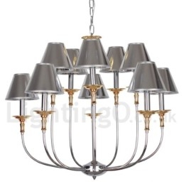 10 Lichts Moderne Hedendaagse Chrome Kaars Stijl Kroonluchter