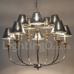 10 Lichts Moderne Hedendaagse Chrome Kaars Stijl Kroonluchter