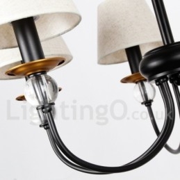 8 Lichts Rustieke Retro Zwarte Mediterrane Stijl Hedendaagse Kaars Stijl Kroonluchter
