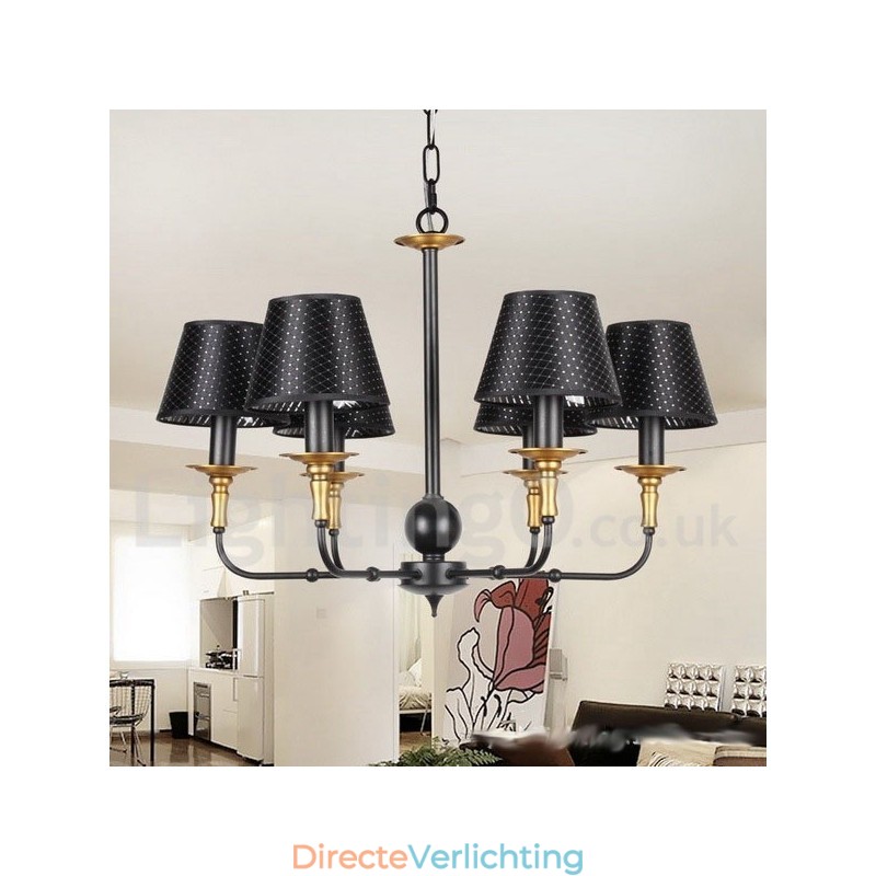 6-lichts retro rustieke kaars-stijl kroonluchter