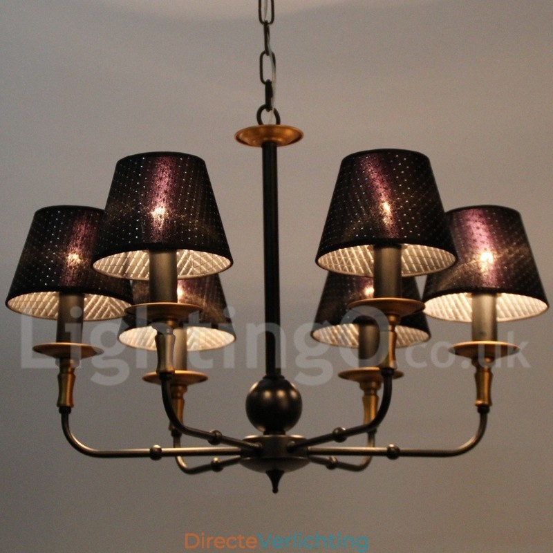 6-lichts retro rustieke kaars-stijl kroonluchter