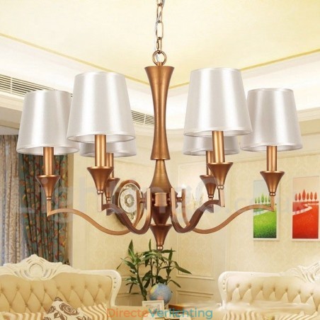 6-lichts kroonluchter in mediterrane stijl met kaarsen 6-lichts kroonluchter in mediterrane stijl met kaarsen