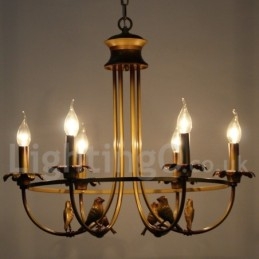 6-lichts retro kaars-stijl kroonluchter