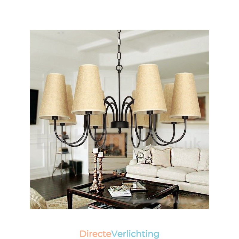 8-lichts moderne rustieke mediterrane stijl kaars-stijl kroonluchter
