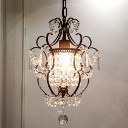 IJzeren schilderij kroonluchter met heldere kristallen moderne verlichtingslamp