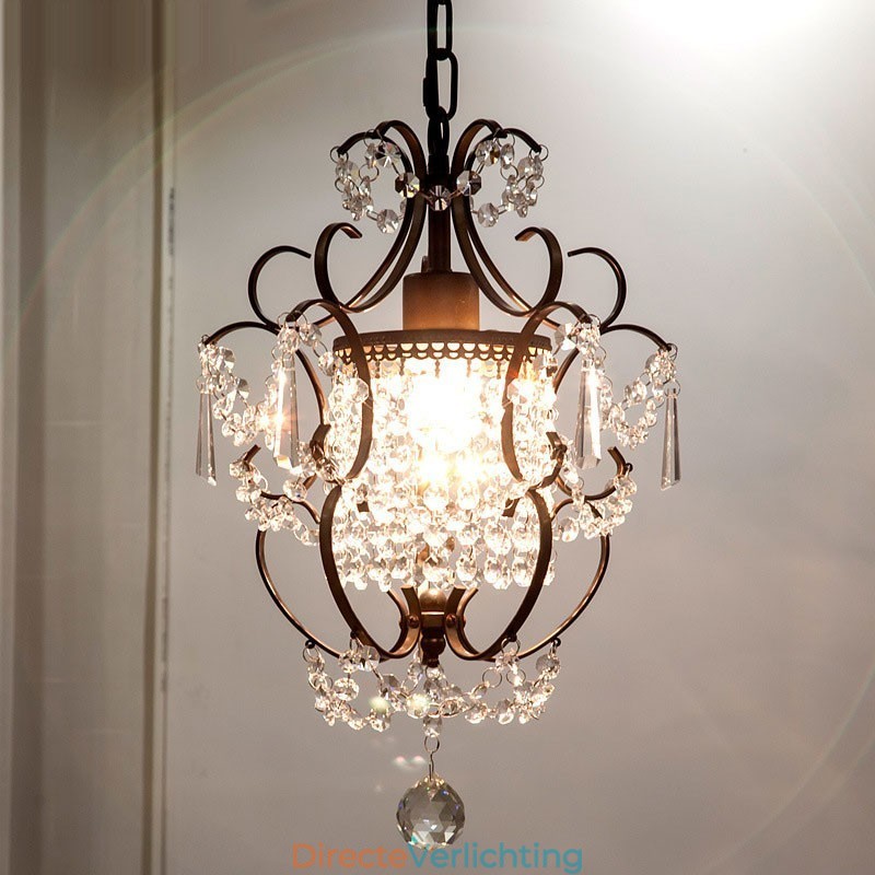 IJzeren schilderij kroonluchter met heldere kristallen moderne verlichtingslamp