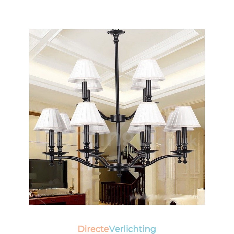 12 Licht Retro Rustieke Grote 2-laags Kaars Stijl Kroonluchter