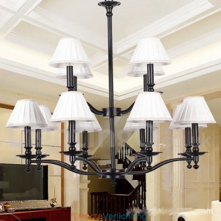 12 Licht Retro Rustieke Grote 2-laags Kaars Stijl Kroonluchter 12 Licht Retro Rustieke Grote 2-laags Kaars Stijl Kroonluchter
