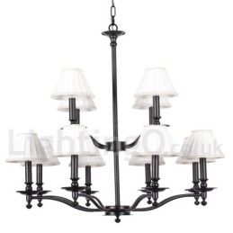 12 Licht Retro Rustieke Grote 2-laags Kaars Stijl Kroonluchter