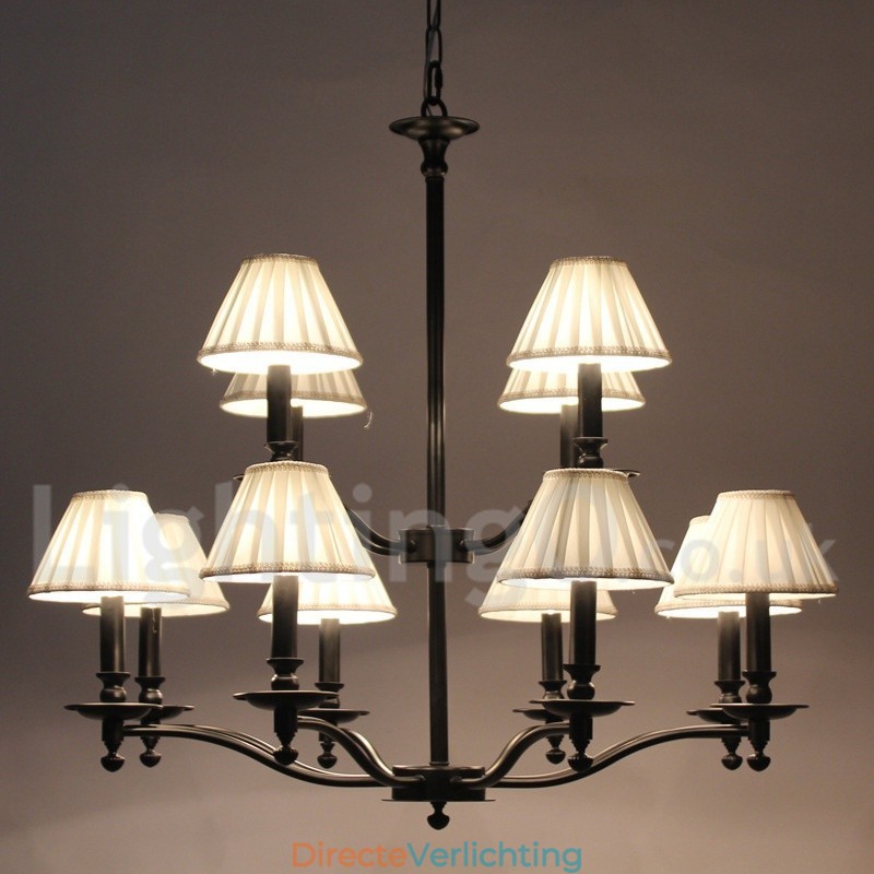 12 Licht Retro Rustieke Grote 2-laags Kaars Stijl Kroonluchter