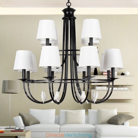 12 Licht Rustieke Retro Zwarte 2-laags Grote Kroonluchter Kaars Stijl Kroonluchter 12 Licht Rustieke Retro Zwarte 2-laags Grote Kroonluchter Kaars Stijl Kroonluchter