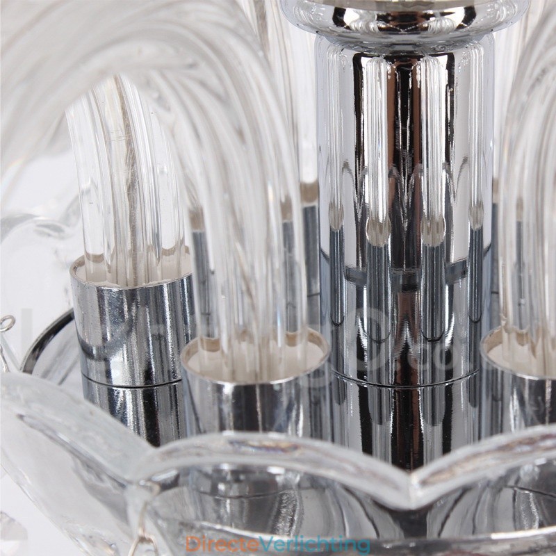 6-lichts moderne K9-kristallen kaars-stijl kroonluchter