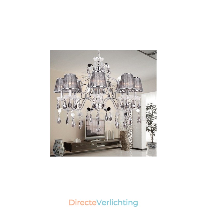 8 Lichtgrijze K9 Kristallen Kaars Stijl Kroonluchter