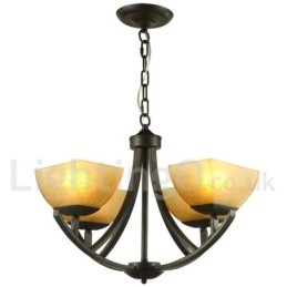 4-lichts mediterrane stijl zwarte kaars-stijl kroonluchter