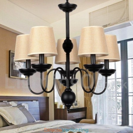 5-lichts rustieke retro eigentijdse kaars-stijl kroonluchter