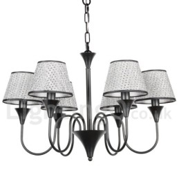6-lichts rustieke moderne eigentijdse retro zwarte kaars-stijl kroonluchter