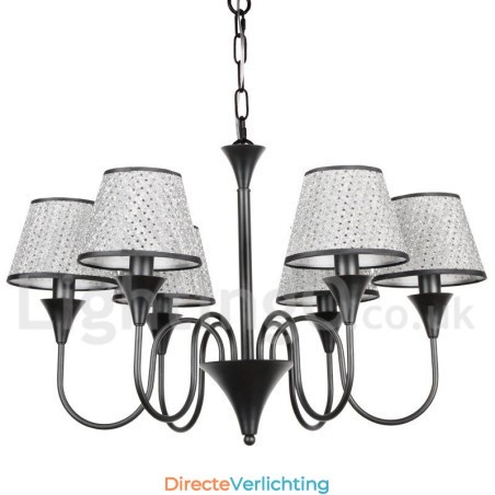 6-lichts rustieke moderne eigentijdse retro zwarte kaars-stijl kroonluchter 6-lichts rustieke moderne eigentijdse retro zwarte kaars-stijl kroonluchter