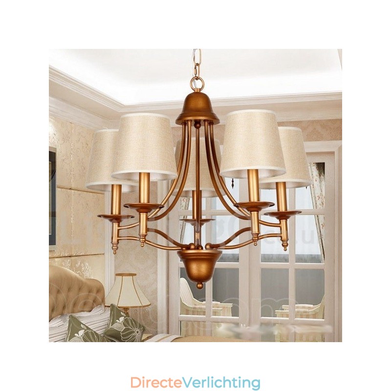 5-lichts rustieke retro mediterrane stijl kaars-stijl kroonluchter