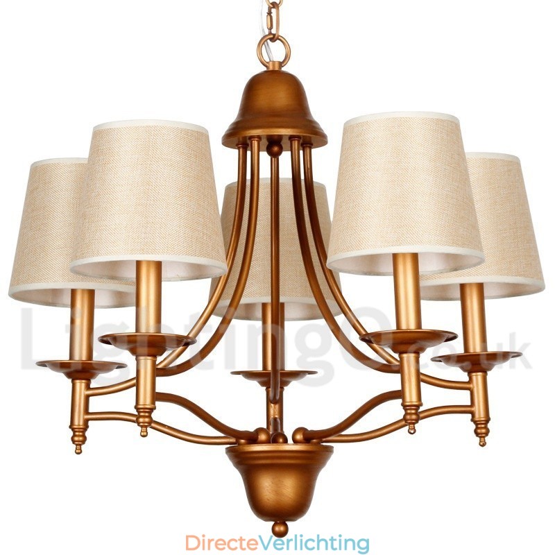 5-lichts rustieke retro mediterrane stijl kaars-stijl kroonluchter