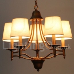 5-lichts rustieke retro mediterrane stijl kaars-stijl kroonluchter