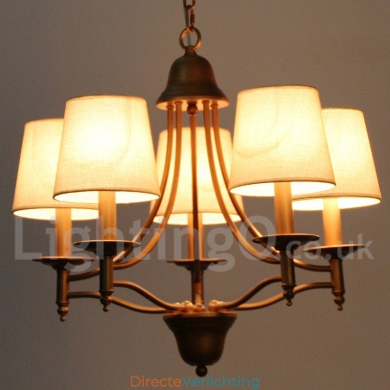 5-lichts rustieke retro mediterrane stijl kaars-stijl kroonluchter