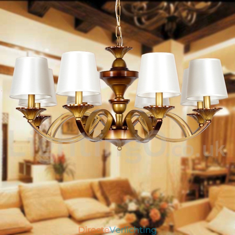 8-lichts retro mediterrane stijl rustieke kaars-stijl kroonluchter