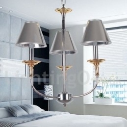 3-lichts moderne, eigentijdse chromen kaars-stijl kroonluchter