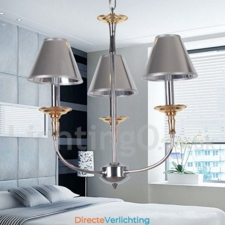 3-lichts moderne, eigentijdse chromen kaars-stijl kroonluchter 3-lichts moderne, eigentijdse chromen kaars-stijl kroonluchter