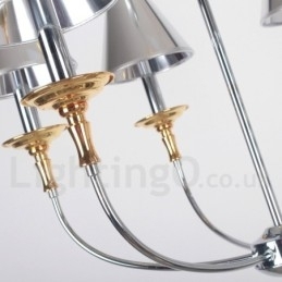 3-lichts moderne, eigentijdse chromen kaars-stijl kroonluchter