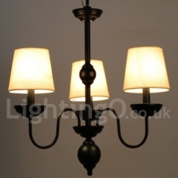 3-lichts rustieke retro eigentijdse kaars-stijl kroonluchter