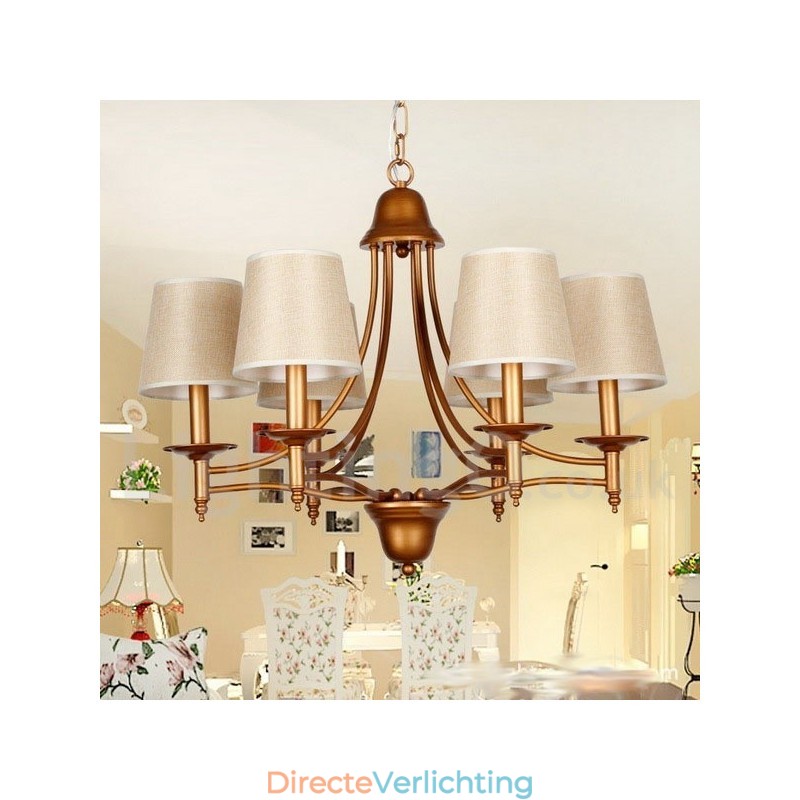 6-lichts rustieke retro mediterrane stijl kaars-stijl kroonluchter