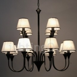12 Licht Rustieke Moderne Hedendaagse Retro Zwarte Kaars Stijl Kroonluchter
