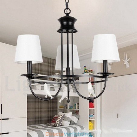 3-lichts retro zwarte mediterrane stijl rustieke eigentijdse kaars stijl kroonluchter 3-lichts retro zwarte mediterrane stijl rustieke eigentijdse kaars stijl kroonluchter