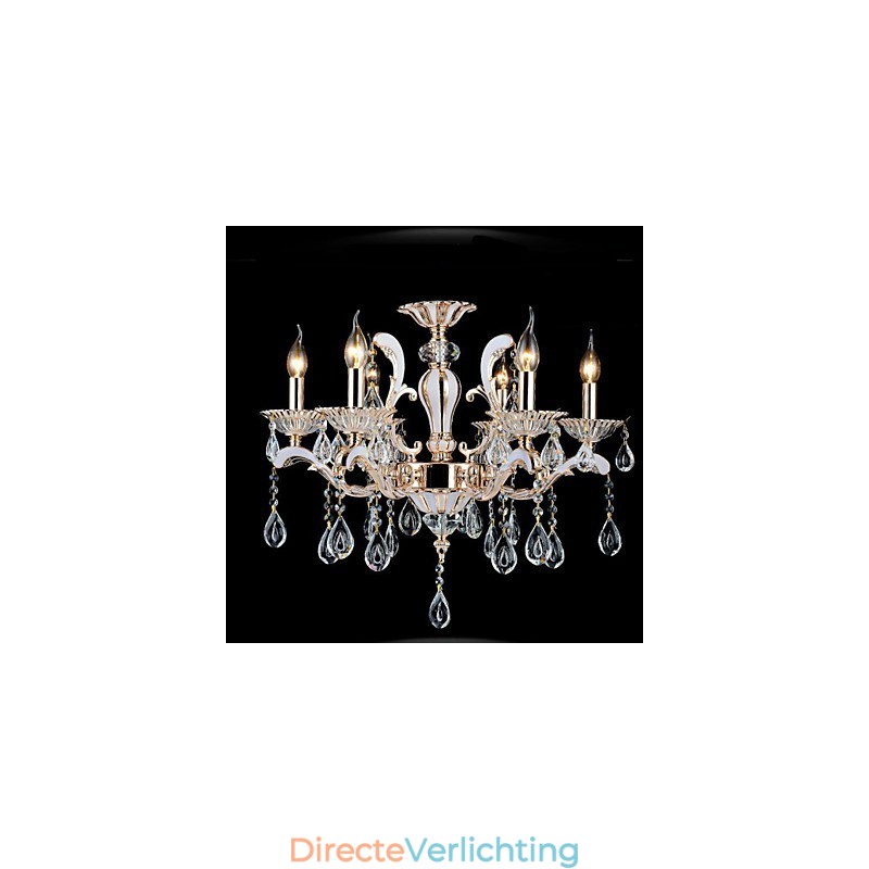 Europese stijl luxe kaars kristal hanglampen zinklegering lampen