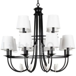 12 Licht Retro Zwarte Mediterrane Stijl Rustieke Hedendaagse Kaars Stijl Kroonluchter