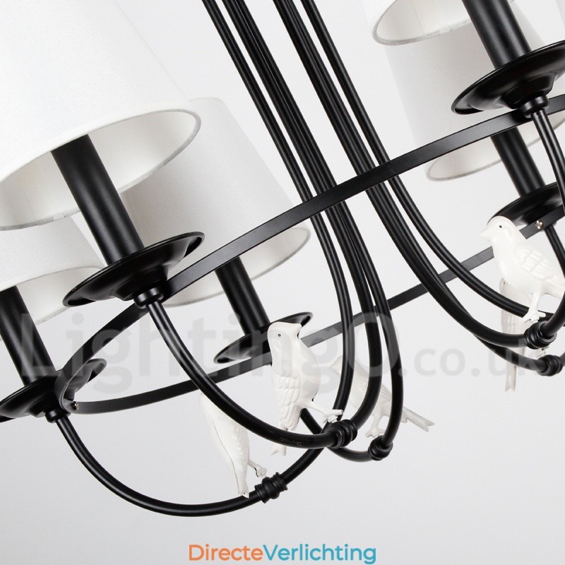 12 Licht Retro Zwarte Mediterrane Stijl Rustieke Hedendaagse Kaars Stijl Kroonluchter